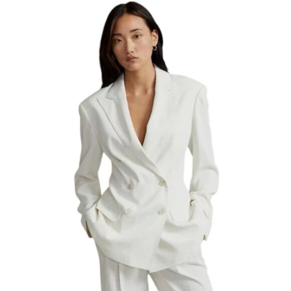 Lauren Ralph Lauren double breasted blazer ivory women's size 6 NWT - Picture 1 of 5